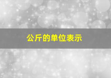 公斤的单位表示