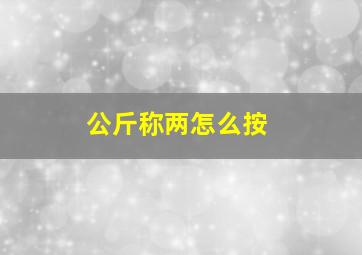 公斤称两怎么按