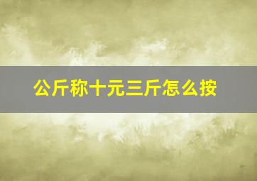 公斤称十元三斤怎么按