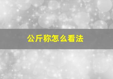 公斤称怎么看法