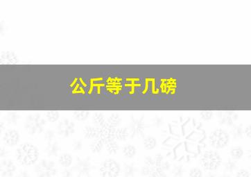 公斤等于几磅