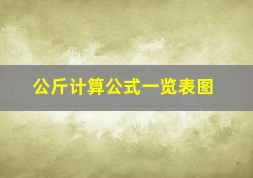 公斤计算公式一览表图