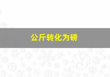 公斤转化为磅