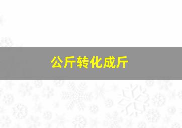 公斤转化成斤