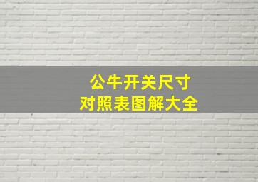 公牛开关尺寸对照表图解大全