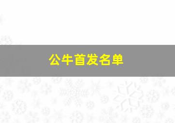 公牛首发名单