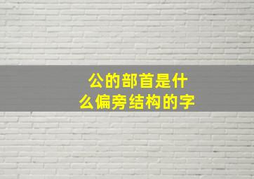 公的部首是什么偏旁结构的字