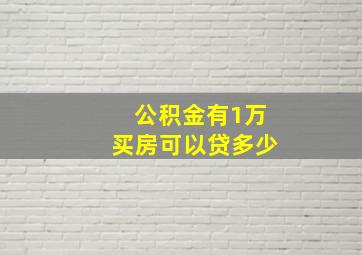 公积金有1万买房可以贷多少