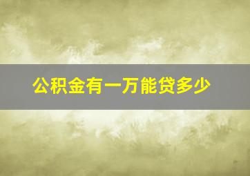 公积金有一万能贷多少