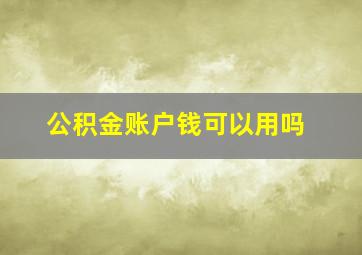 公积金账户钱可以用吗