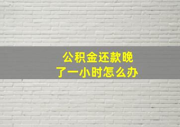 公积金还款晚了一小时怎么办