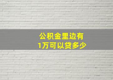 公积金里边有1万可以贷多少