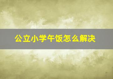 公立小学午饭怎么解决