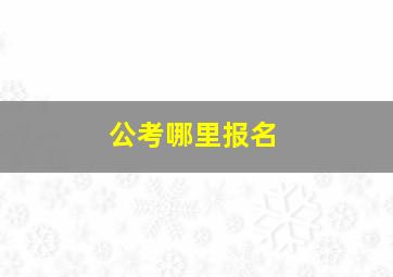 公考哪里报名