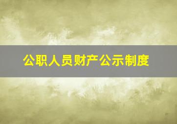 公职人员财产公示制度