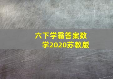 六下学霸答案数学2020苏教版