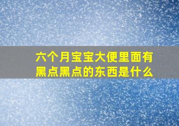 六个月宝宝大便里面有黑点黑点的东西是什么