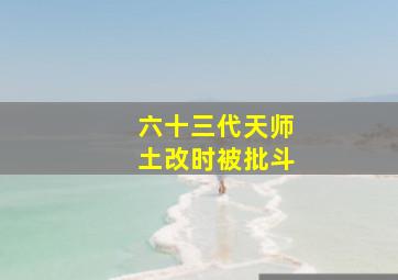 六十三代天师土改时被批斗