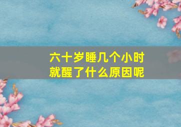 六十岁睡几个小时就醒了什么原因呢