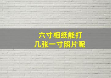 六寸相纸能打几张一寸照片呢