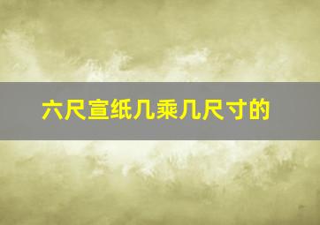 六尺宣纸几乘几尺寸的