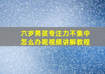 六岁男孩专注力不集中怎么办呢视频讲解教程