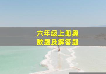 六年级上册奥数题及解答题