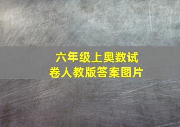 六年级上奥数试卷人教版答案图片