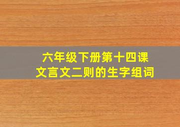 六年级下册第十四课文言文二则的生字组词