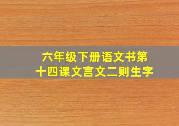 六年级下册语文书第十四课文言文二则生字