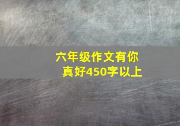 六年级作文有你真好450字以上