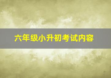 六年级小升初考试内容