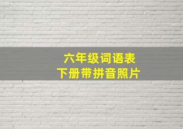 六年级词语表下册带拼音照片