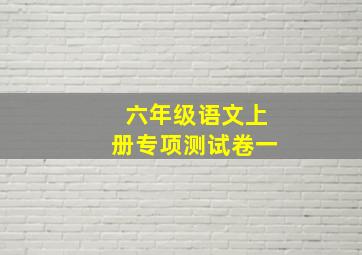 六年级语文上册专项测试卷一