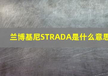 兰博基尼STRADA是什么意思