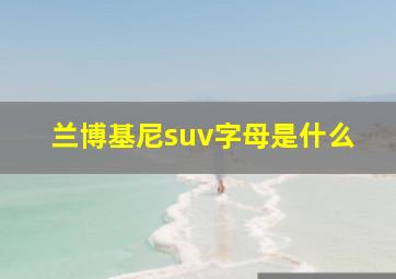 兰博基尼suv字母是什么