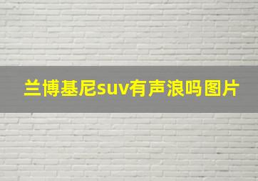 兰博基尼suv有声浪吗图片