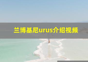 兰博基尼urus介绍视频