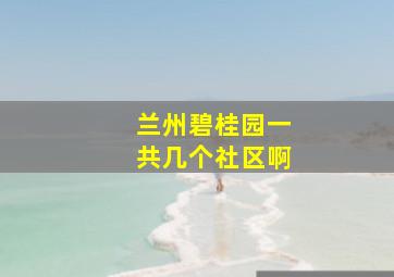 兰州碧桂园一共几个社区啊