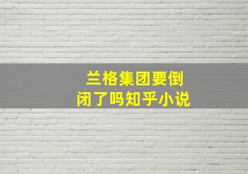 兰格集团要倒闭了吗知乎小说