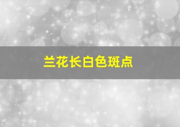 兰花长白色斑点