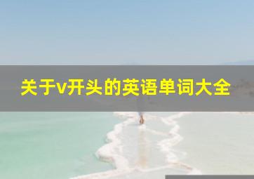 关于v开头的英语单词大全