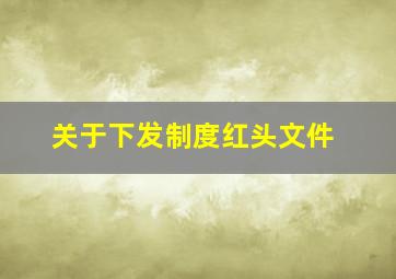 关于下发制度红头文件