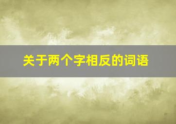 关于两个字相反的词语