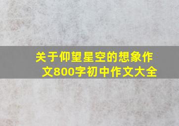 关于仰望星空的想象作文800字初中作文大全