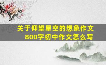 关于仰望星空的想象作文800字初中作文怎么写