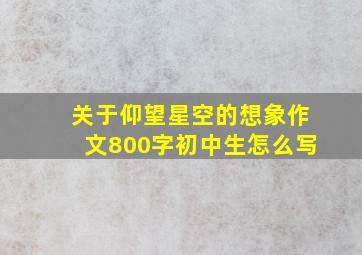 关于仰望星空的想象作文800字初中生怎么写