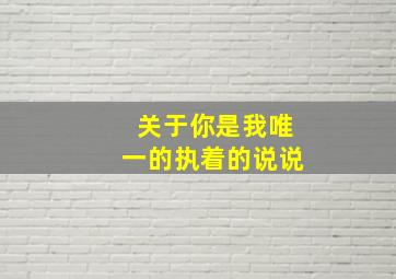 关于你是我唯一的执着的说说