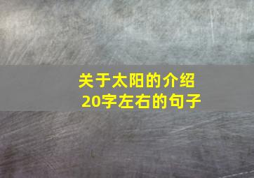 关于太阳的介绍20字左右的句子