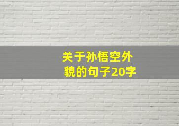 关于孙悟空外貌的句子20字